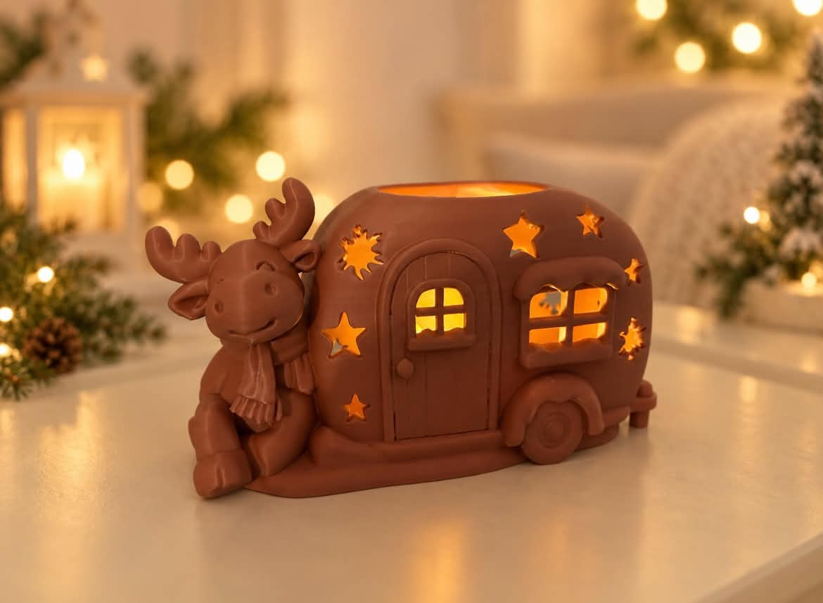 Kerstlichtje Rendier Caravan