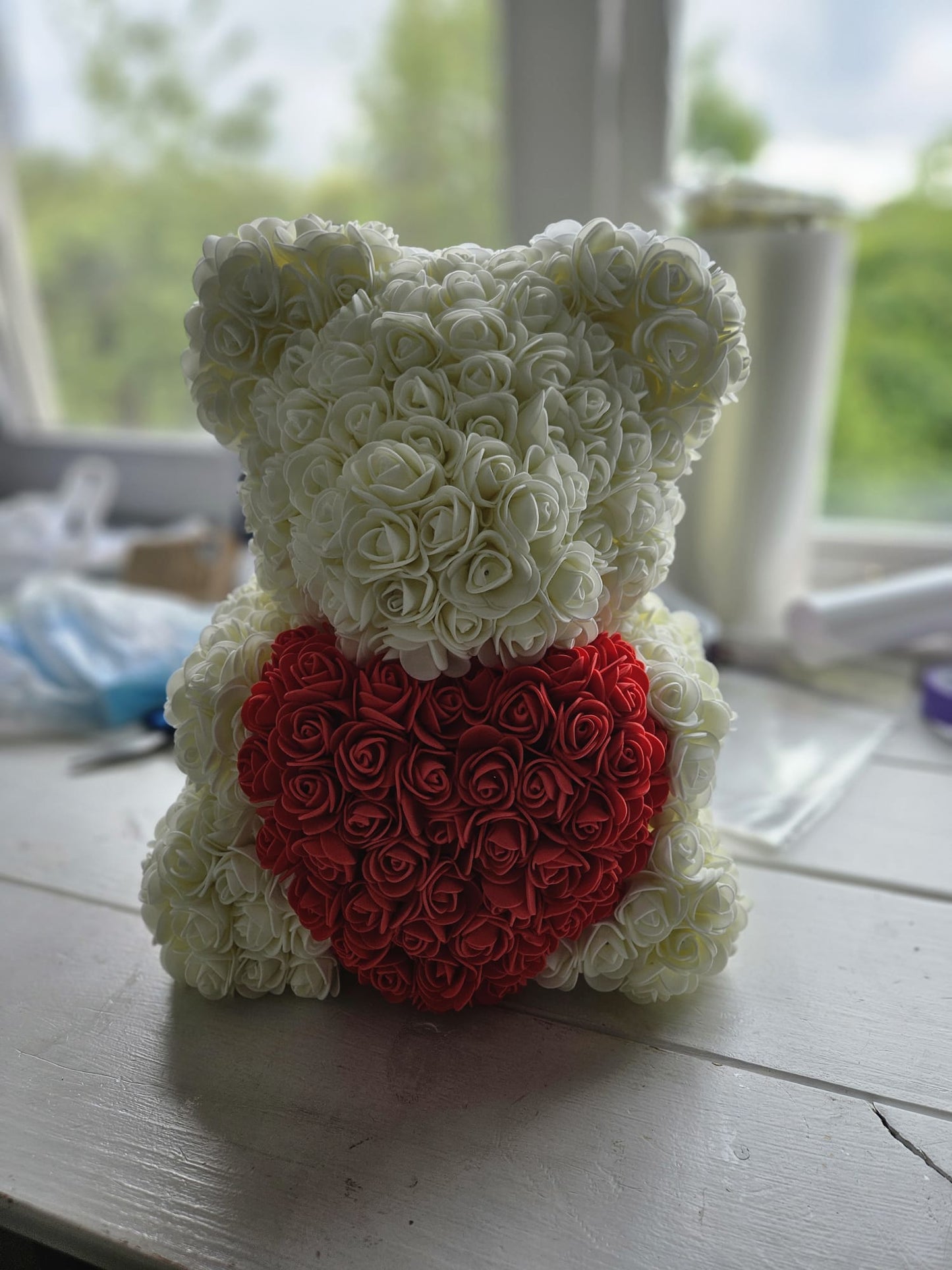 Rosebear groot Wit met hart