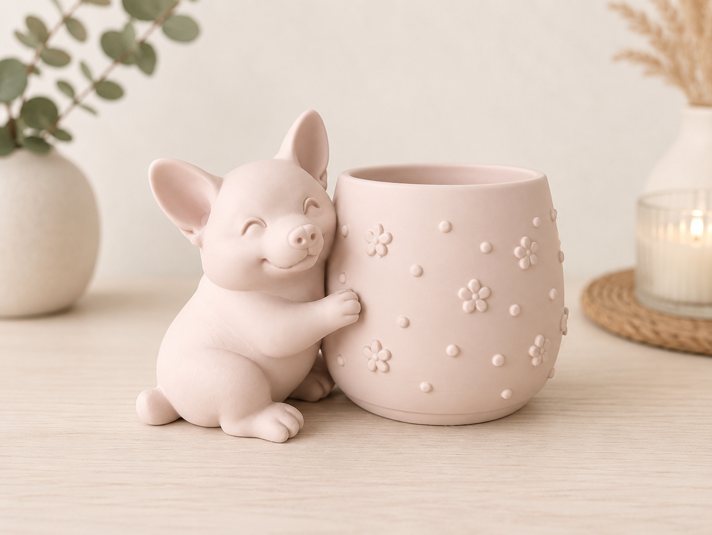 Corgi bloempot