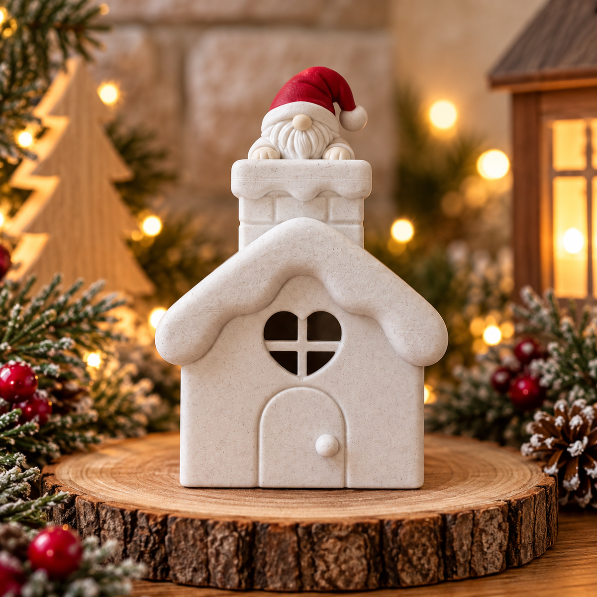 Kersthuisje met Kerstman