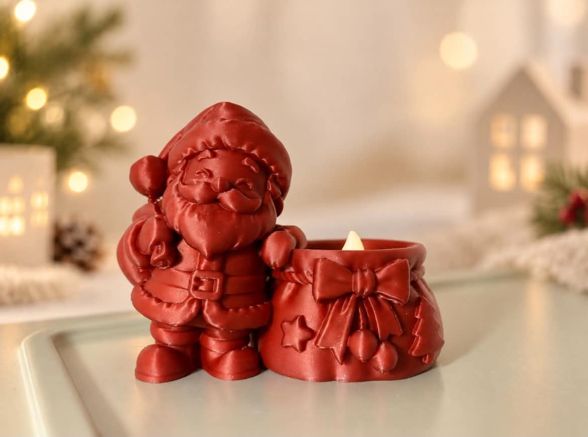 Kerstman met Waxinelichthouder