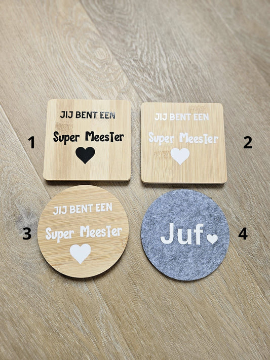 Onderzetters Juf & Meester