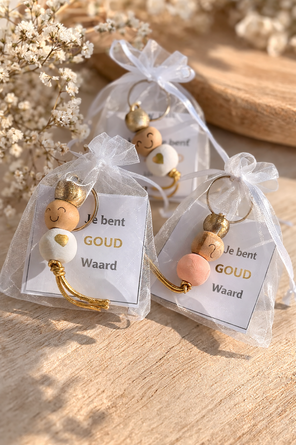 Sleutelhanger cadeautje met kaartje