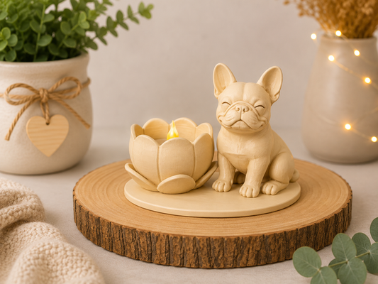Franse Bulldog led theelichthouder