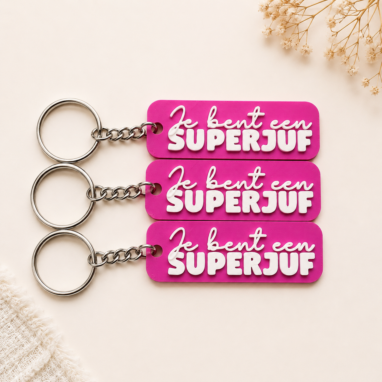 Sleutelhanger Juf & Meester