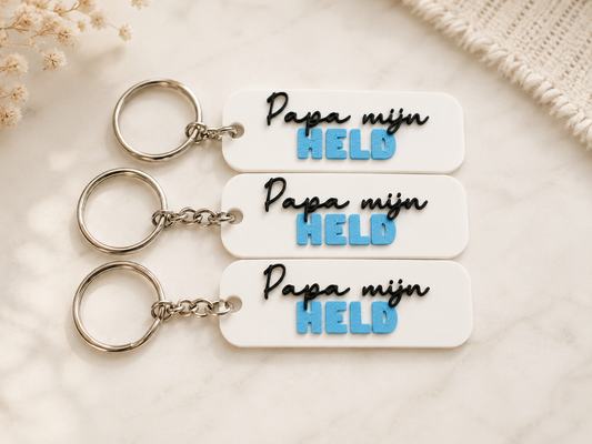 Papa Mijn Held Sleutelhanger
