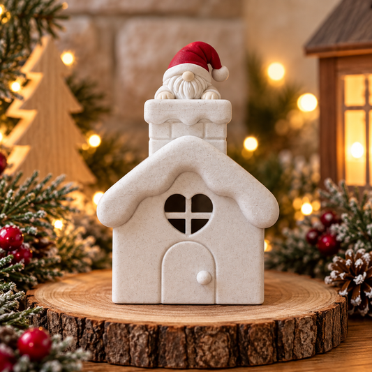 Kersthuisje met Kerstman