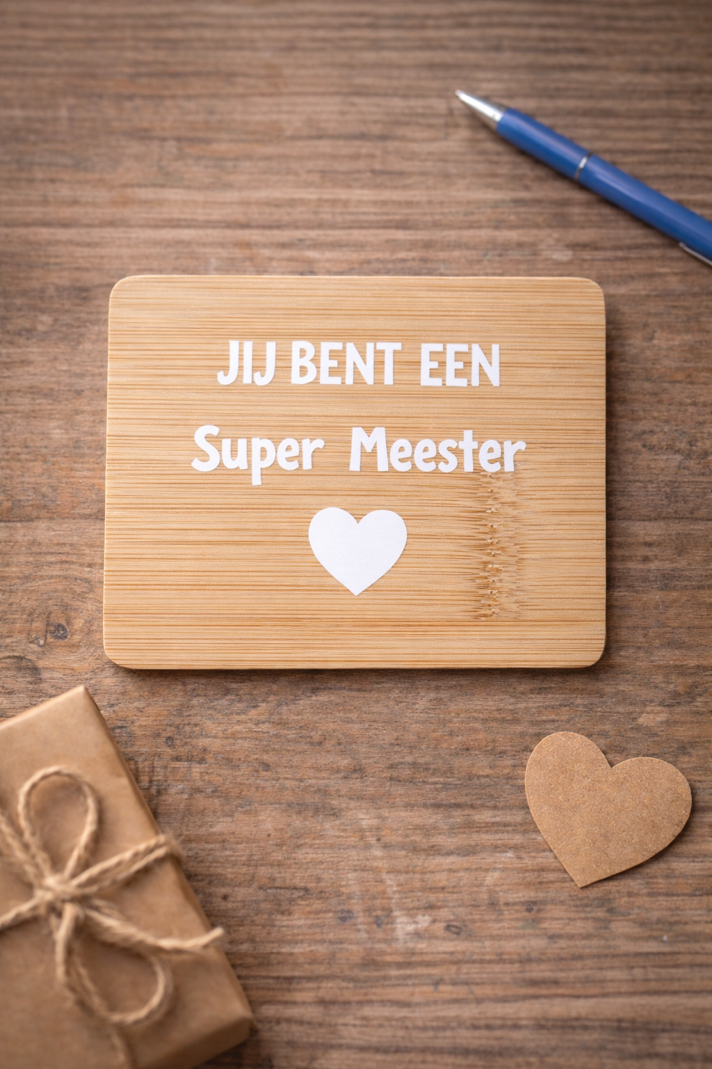 Onderzetter hout Meester