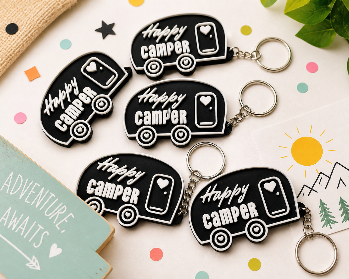 Sleutelhanger Happy Camper
