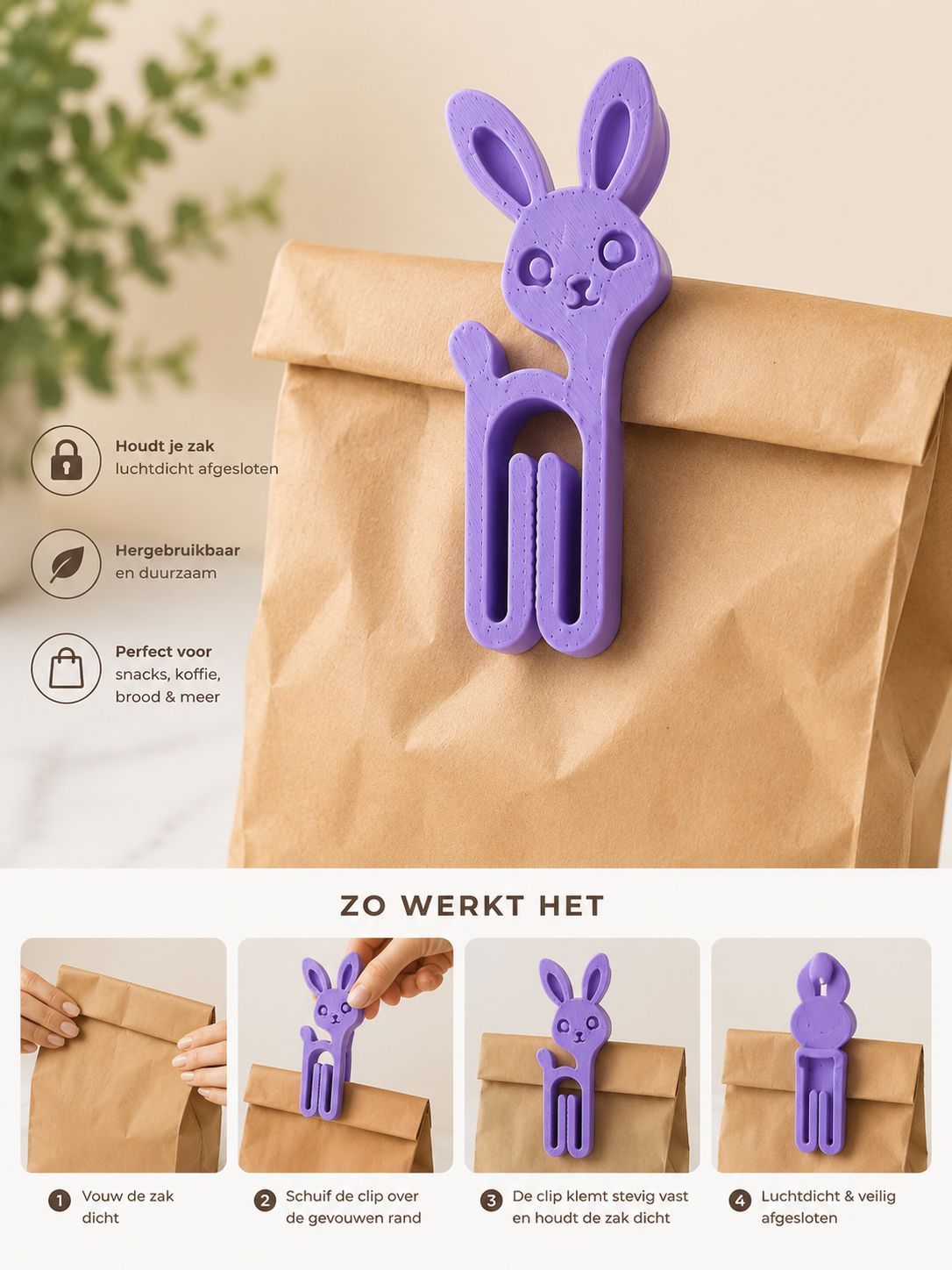 Dieren Clipjes voor Zakjes  Set van 6
