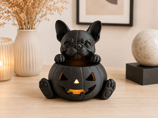 Halloween Frenchie led theelichthouder
